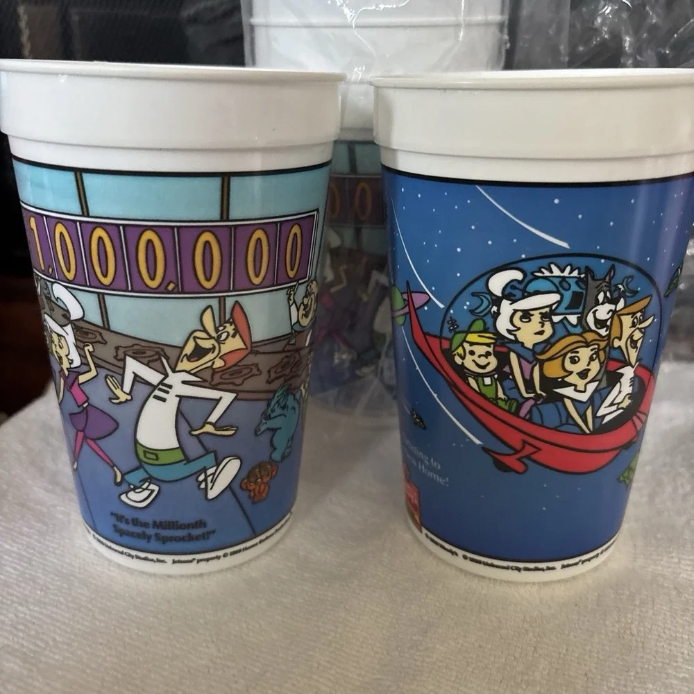 1990 Lot 12 Of JETSON'S THE MOVIE Wendy's Collector Plastic Cups Astro George